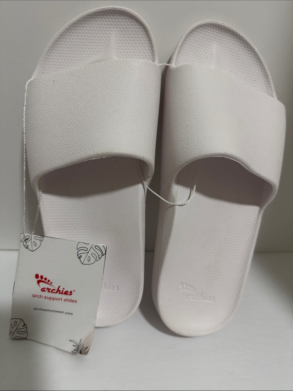 Women's White Unisex Arch Support Slide Sandals